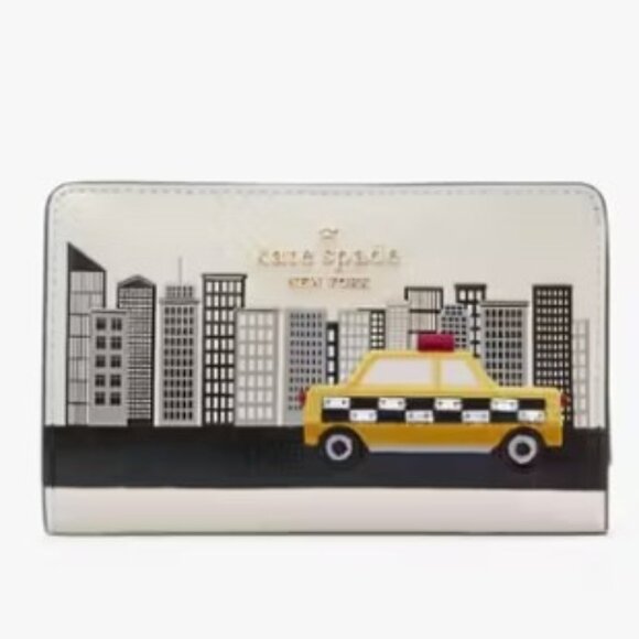 Kate Spade NYC New York City Taxi Cab Big Apple Medium Wallet Bifold NWT - Picture 1 of 3